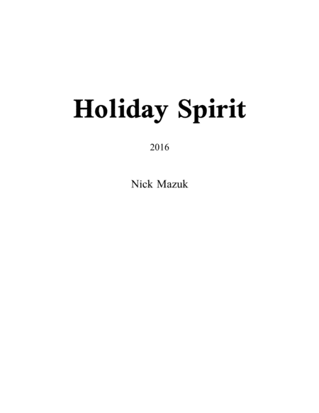 Holiday Spirit (score and parts) image number null