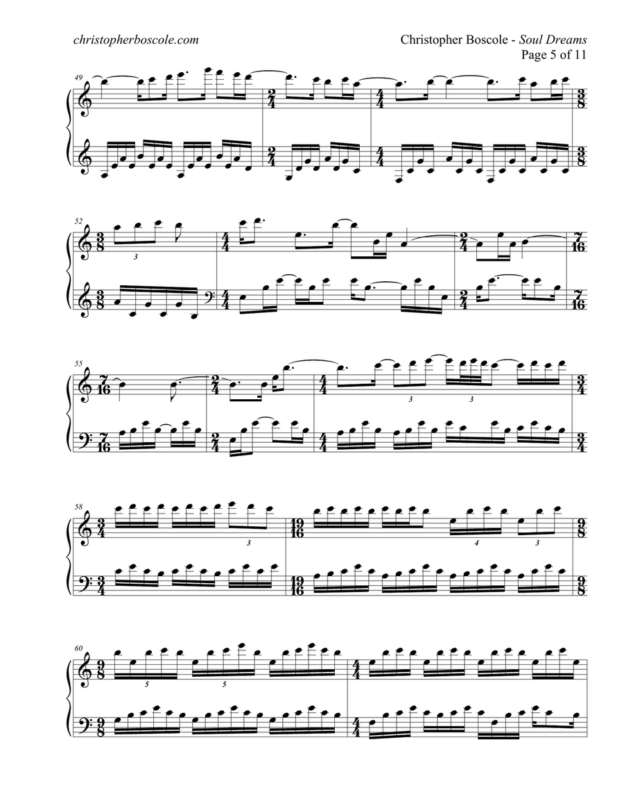 Soul Dreams Piano Solo by Christopher Boscole Piano Solo scores gallery preview page 5