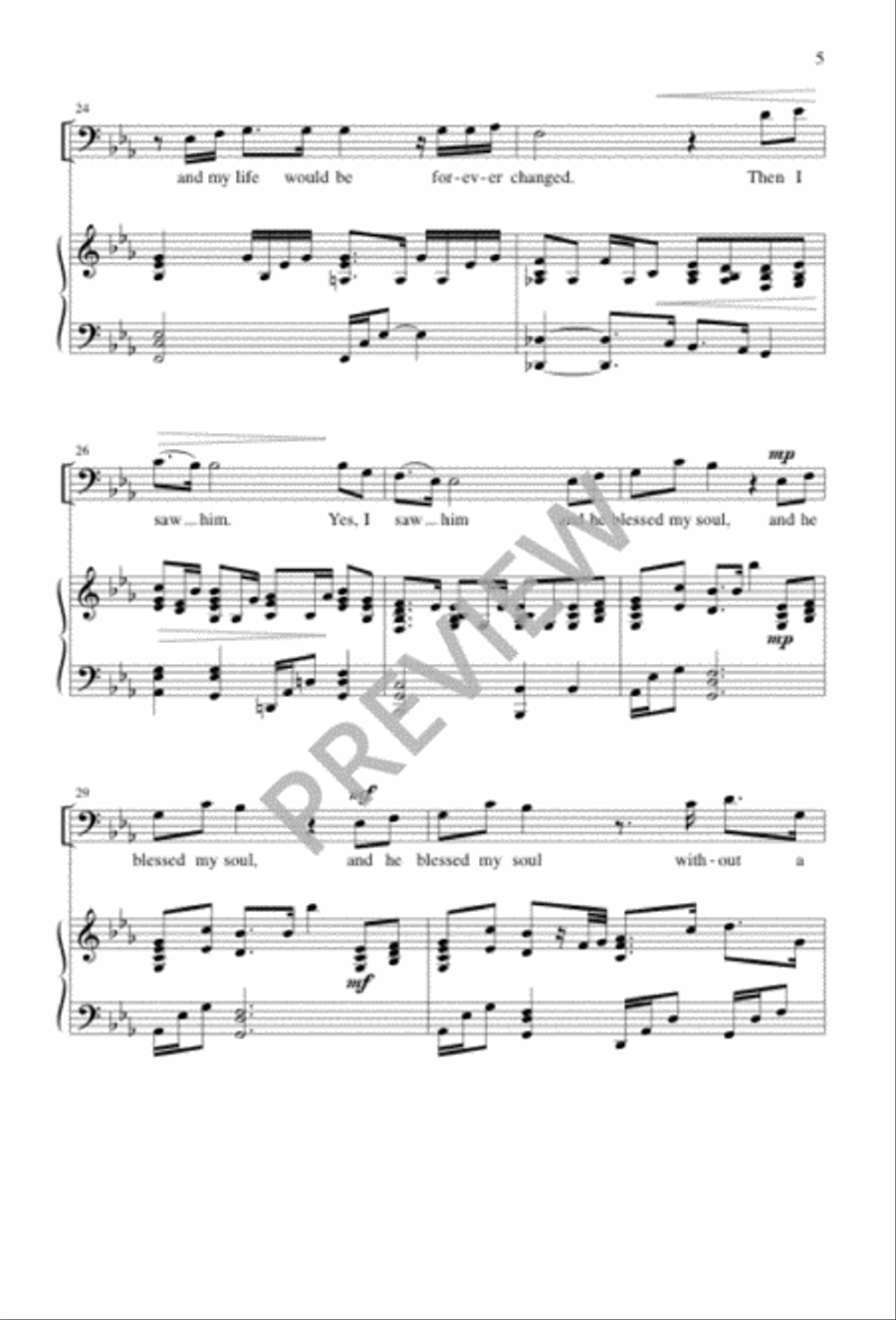 And He Blessed My Soul 4-Part scores gallery preview page 5