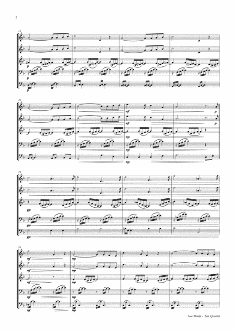 Ave Maria - Bach/Gounot - Saxophone Quartet Saxophone Quartet scores gallery preview page 3