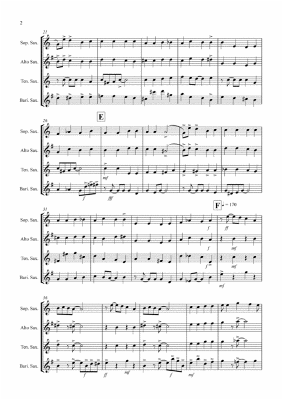 We Three Kings (Jazzy Style!) for Saxophone Quartet Saxophone Quartet scores gallery preview page 2