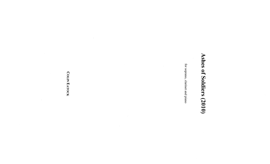 Ashes of Soldiers (2010) Chamber Music scores gallery preview page 1