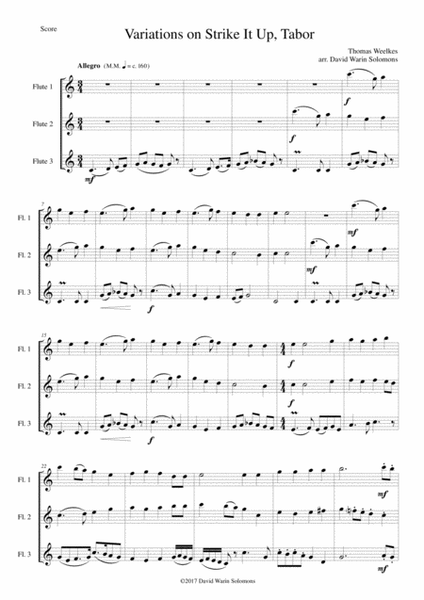 Variations on Strike it up Tabor for 3 flutes image number null