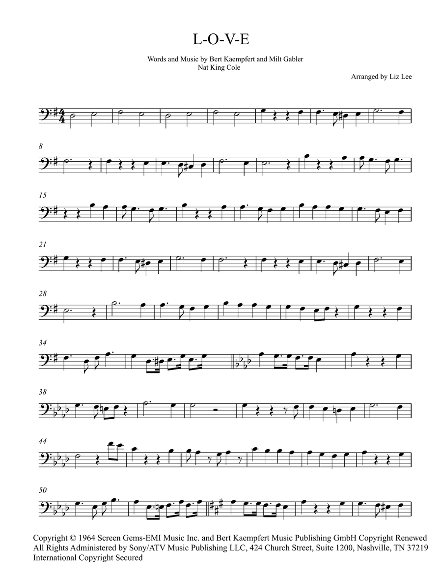 L-O-V-E Cello Solo scores gallery preview page 2