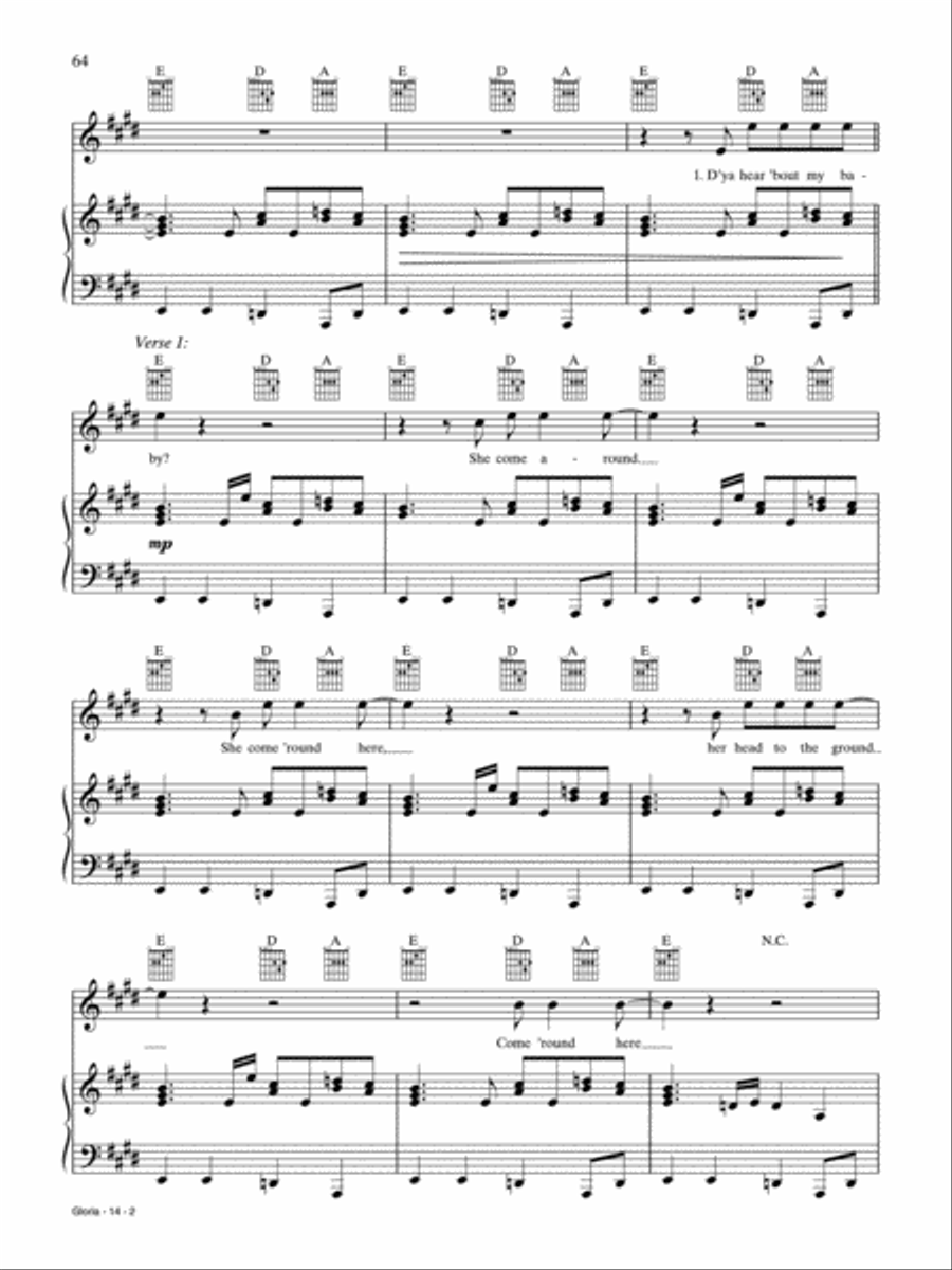 Gloria Piano, Vocal, Guitar scores gallery preview page 2