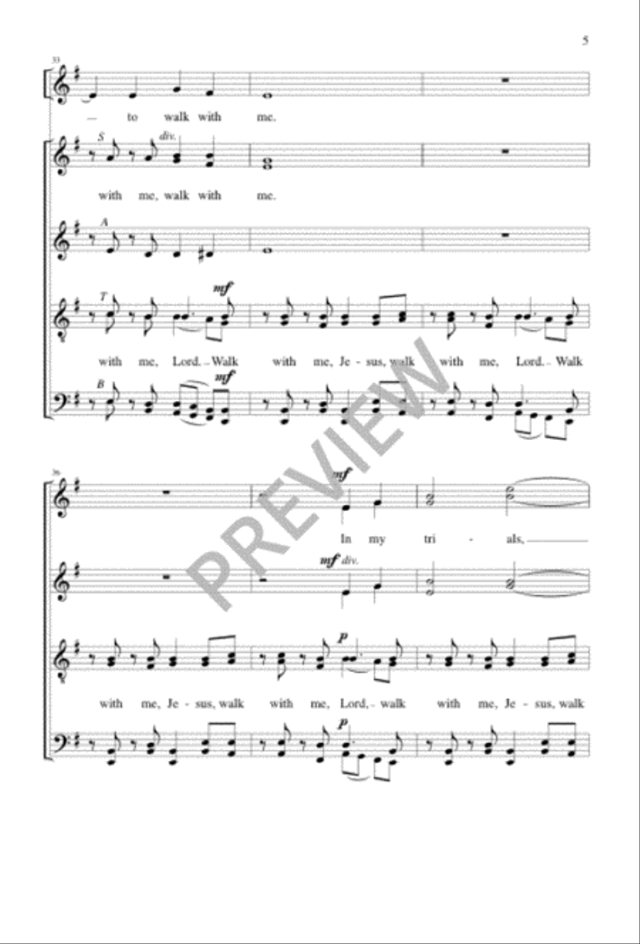 I Want Jesus to Walk with Me SSAATTBB scores gallery preview page 5