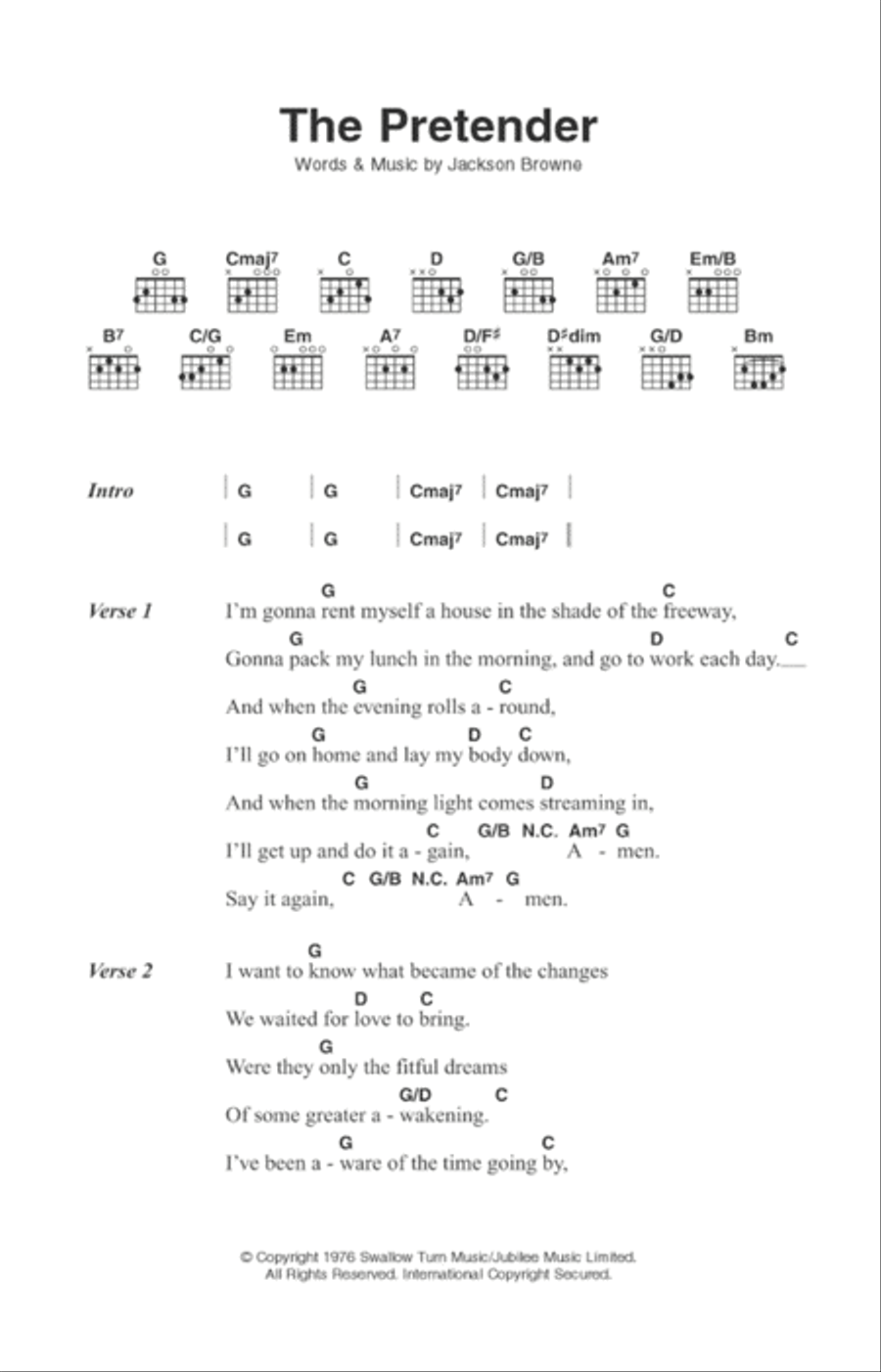The Pretender The Pretender Guitar scores gallery preview page 1