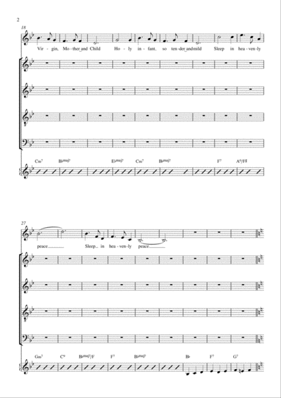 Silent Night 4-Part scores gallery preview page 2
