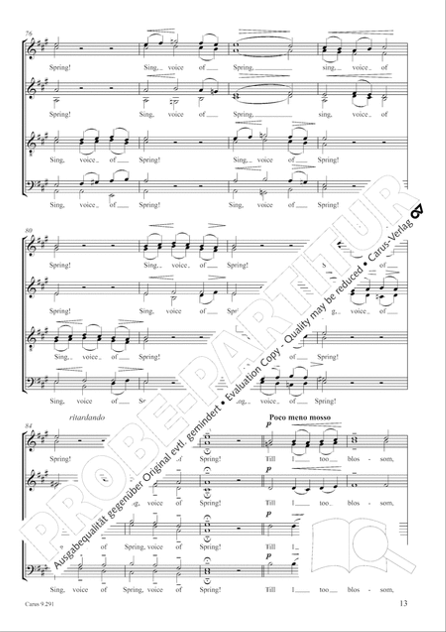 Two Songs of Spring SSAATTBB scores gallery preview page 14