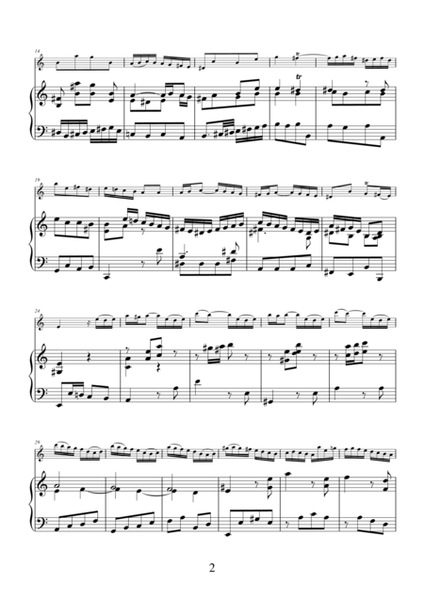 Concerto in A minor by Johann Sebastian Bach for violin and piano