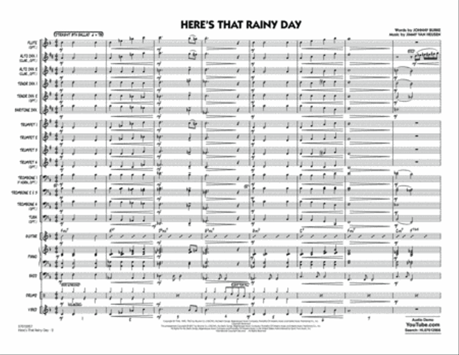 Here's That Rainy Day - Conductor Score (Full Score) Jazz Ensemble scores gallery preview page 2