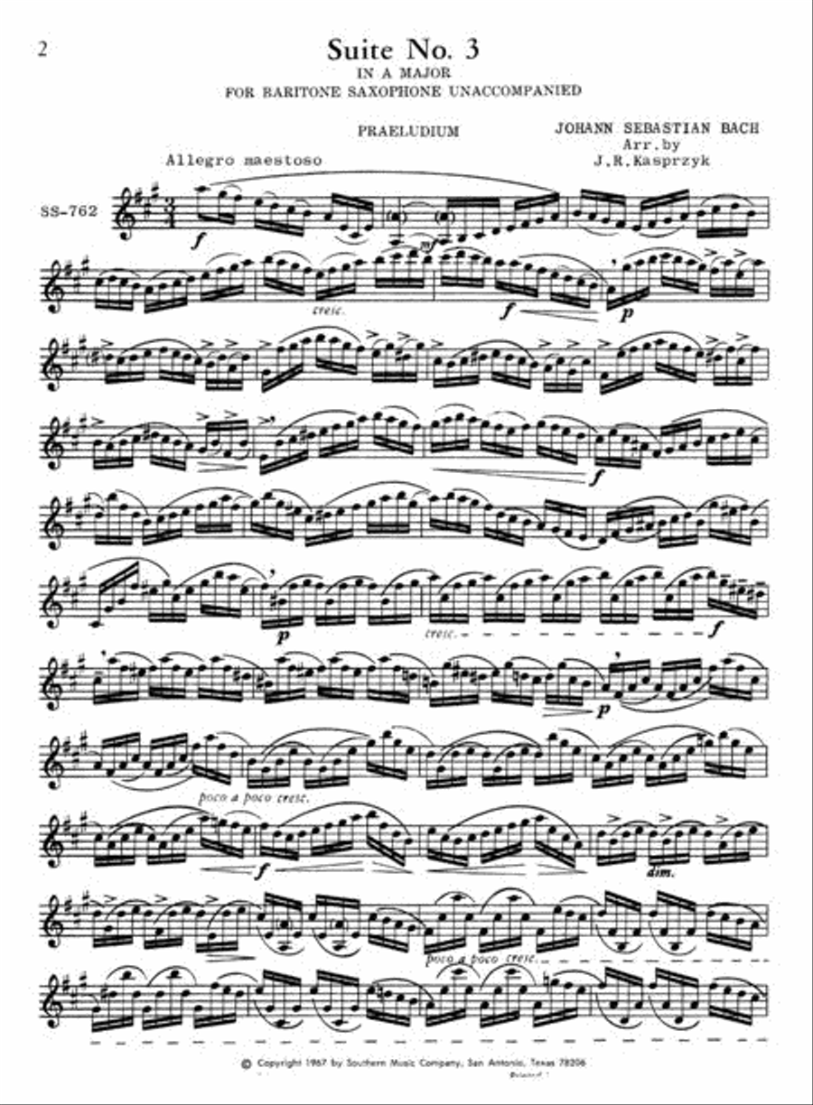 Suite No. 3 Baritone Saxophone scores gallery preview page 2