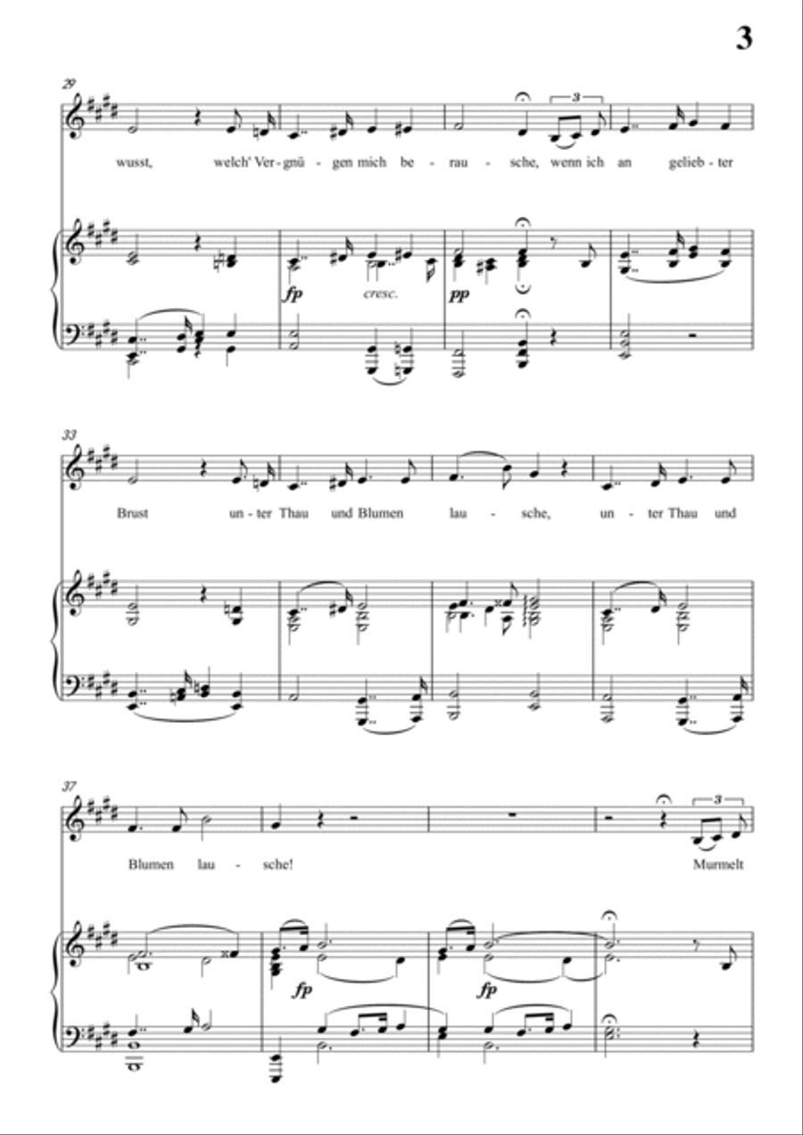 Schubert-Die Nacht in E D.358,for Vocal and Piano Voice scores gallery preview page 4