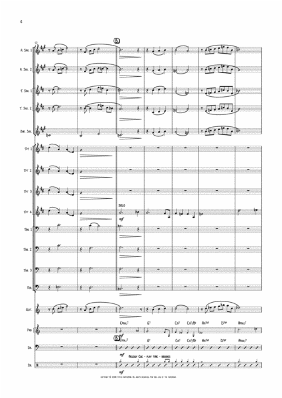 October Arrival October Arrival Jazz Ensemble scores gallery preview page 4