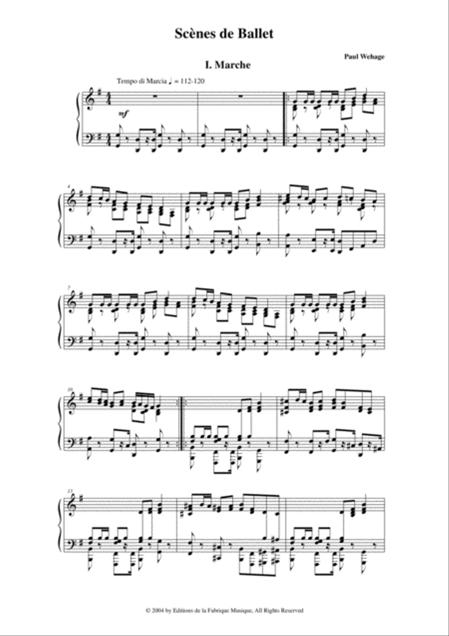 Paul Wehage: Scènes de Ballet for piano Piano Solo scores gallery preview page 2