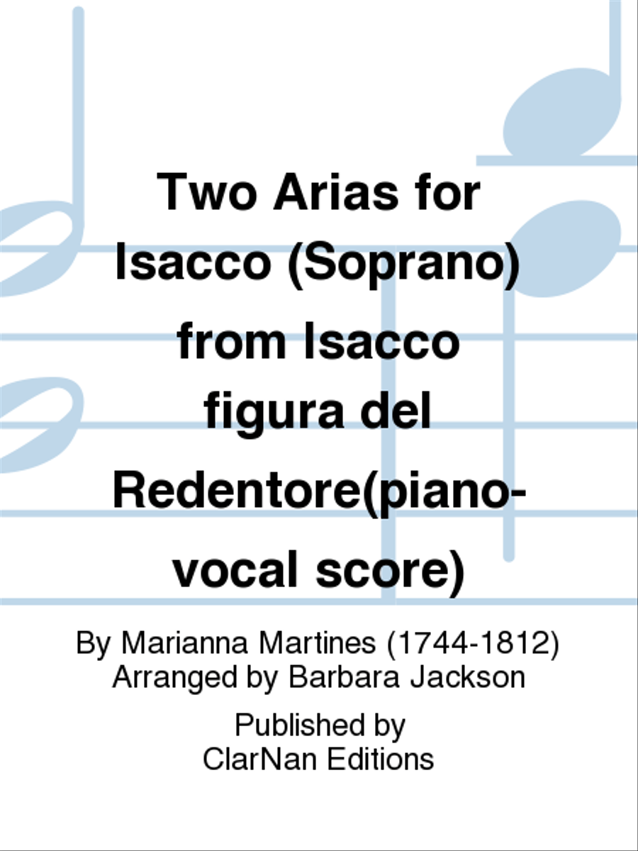 Two Arias for Isacco (Soprano) from Isacco figura del Redentore(piano-vocal score) Soprano Voice scores gallery preview page 1