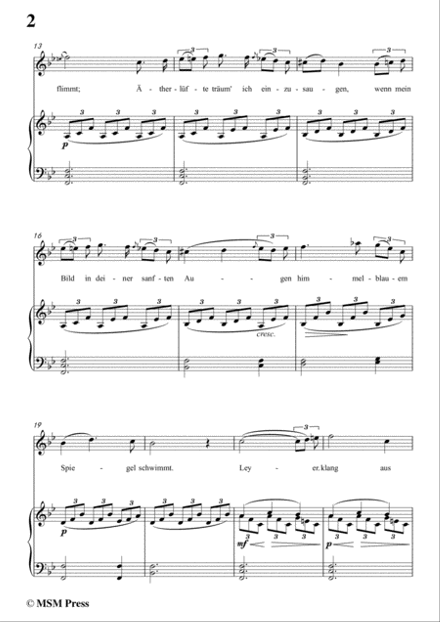 Schubert-Die Entzückung an Laura(Version II),D.577,in B flat Major,for Voice&Piano Voice scores gallery preview page 4