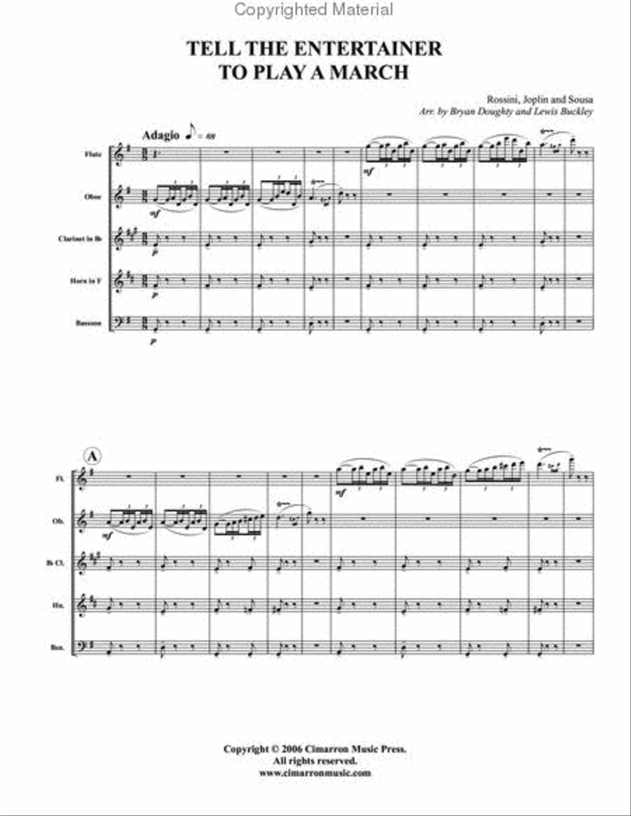 Tell the Entertainer to Play a March Woodwind Quintet scores gallery preview page 2