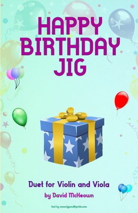 Book cover for Happy Birthday Jig, for Violin and Viola Duet