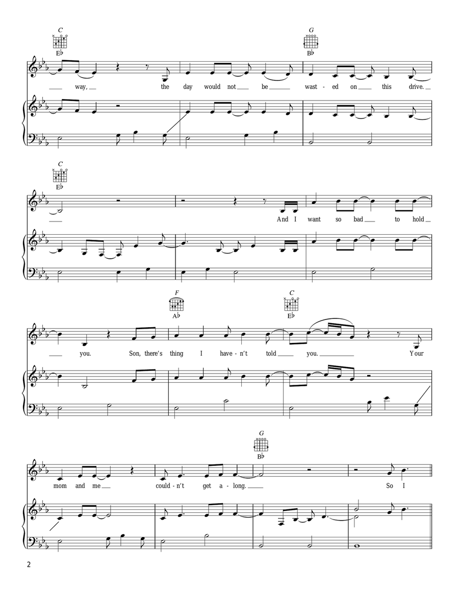 Highway 20 Ride Piano, Vocal, Guitar scores gallery preview page 2