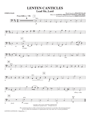 Lenten Canticles (A Passion Cantata) - String Bass