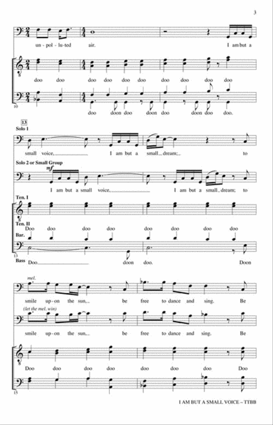 I Am But a Small Voice TTBB scores gallery preview page 3