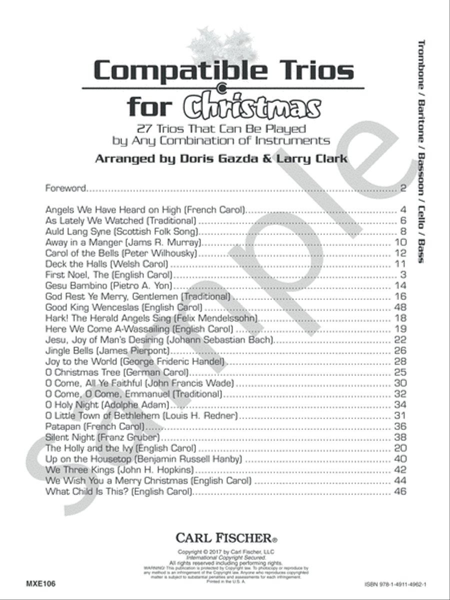 Compatible Trios for Christmas Bassoon scores gallery preview page 3