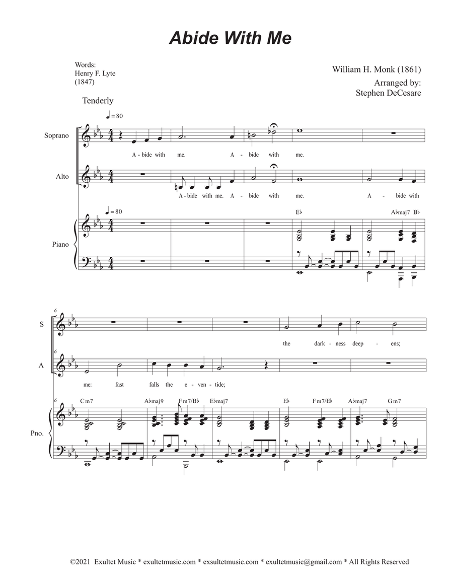 Abide With Me (Duet for Soprano and Alto solo) Alto Voice scores gallery preview page 1