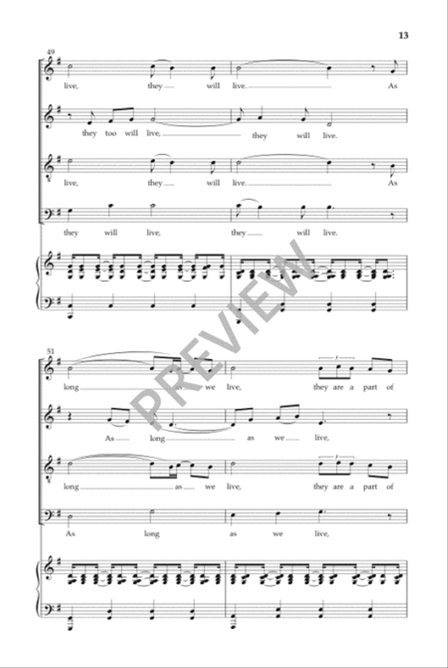 We Remember Them (SATB) 4-Part scores gallery preview page 14
