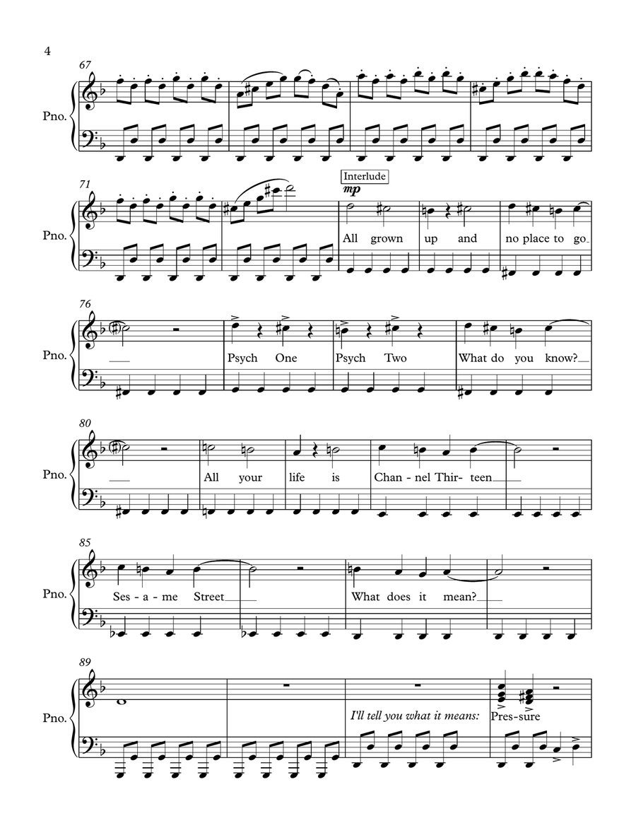 Pressure Piano, Vocal scores gallery preview page 4
