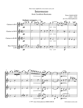 Intermezzo from Cavalleria Rusticana - Clarinet Quartet