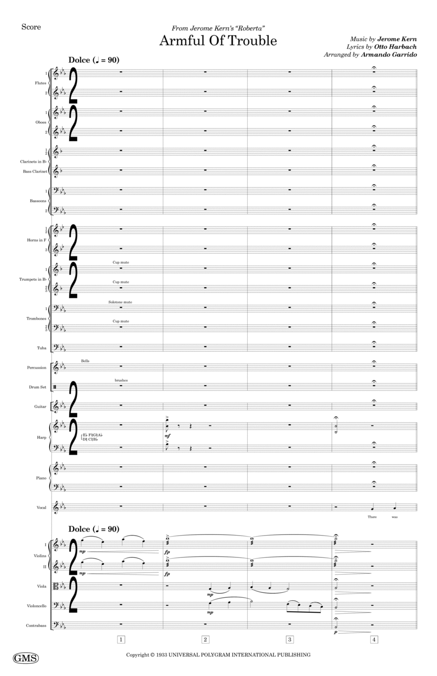 Armful Of Trouble Full Orchestra scores gallery preview page 1