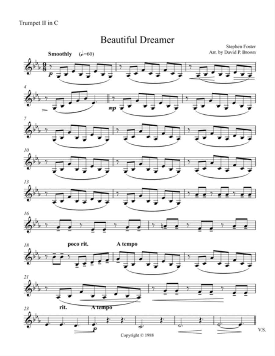 Beautiful Dreamer for Brass Quartet Brass Quartet scores gallery preview page 6