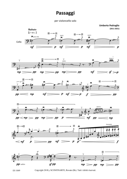 PASSAGGI (ES 1049) per Violoncello
