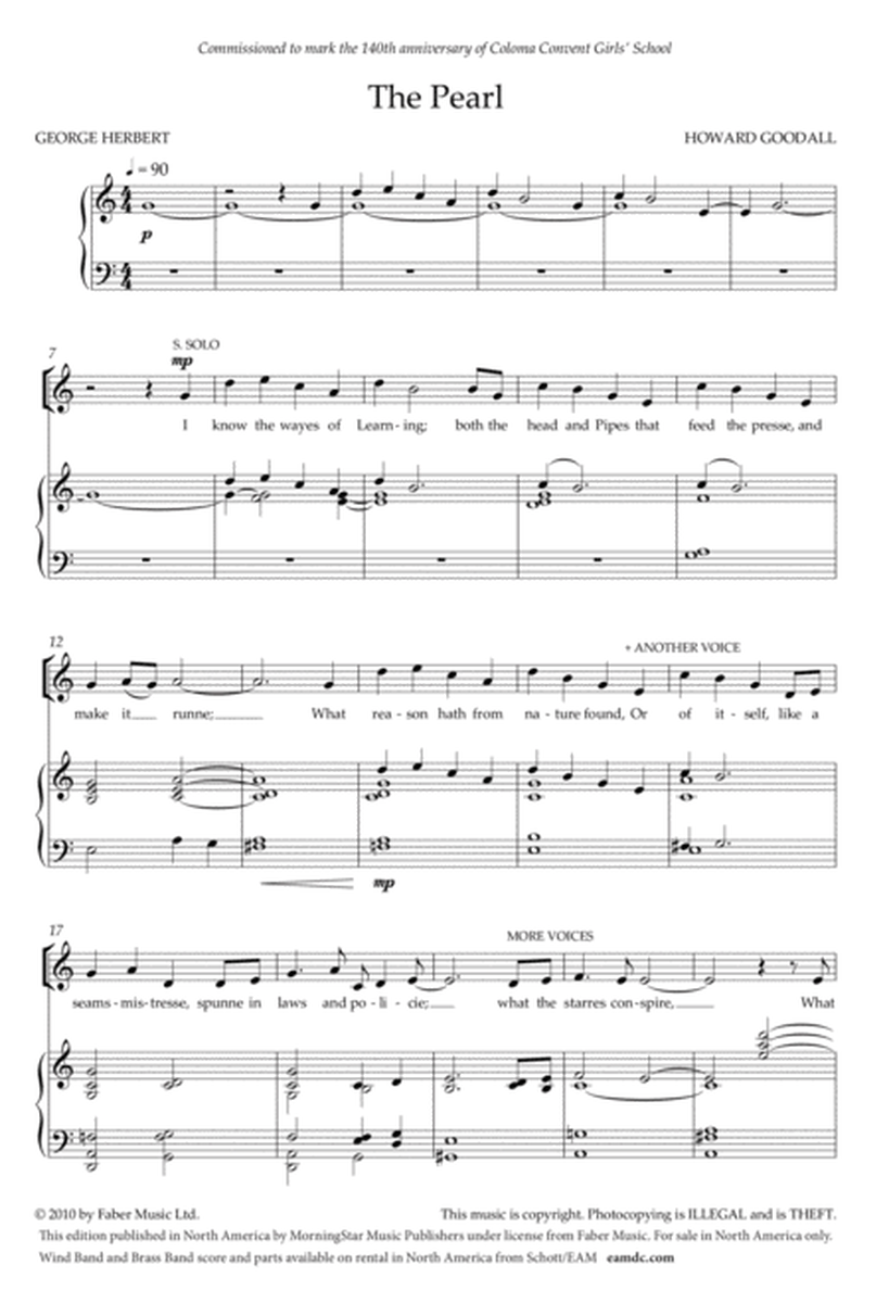 The Pearl (Downloadable Choral Score)