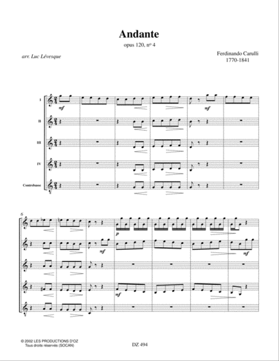 Andante Guitar Ensemble scores gallery preview page 2