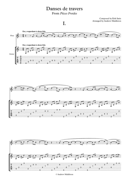 Danses de travers arranged for Flute and Guitar image number null