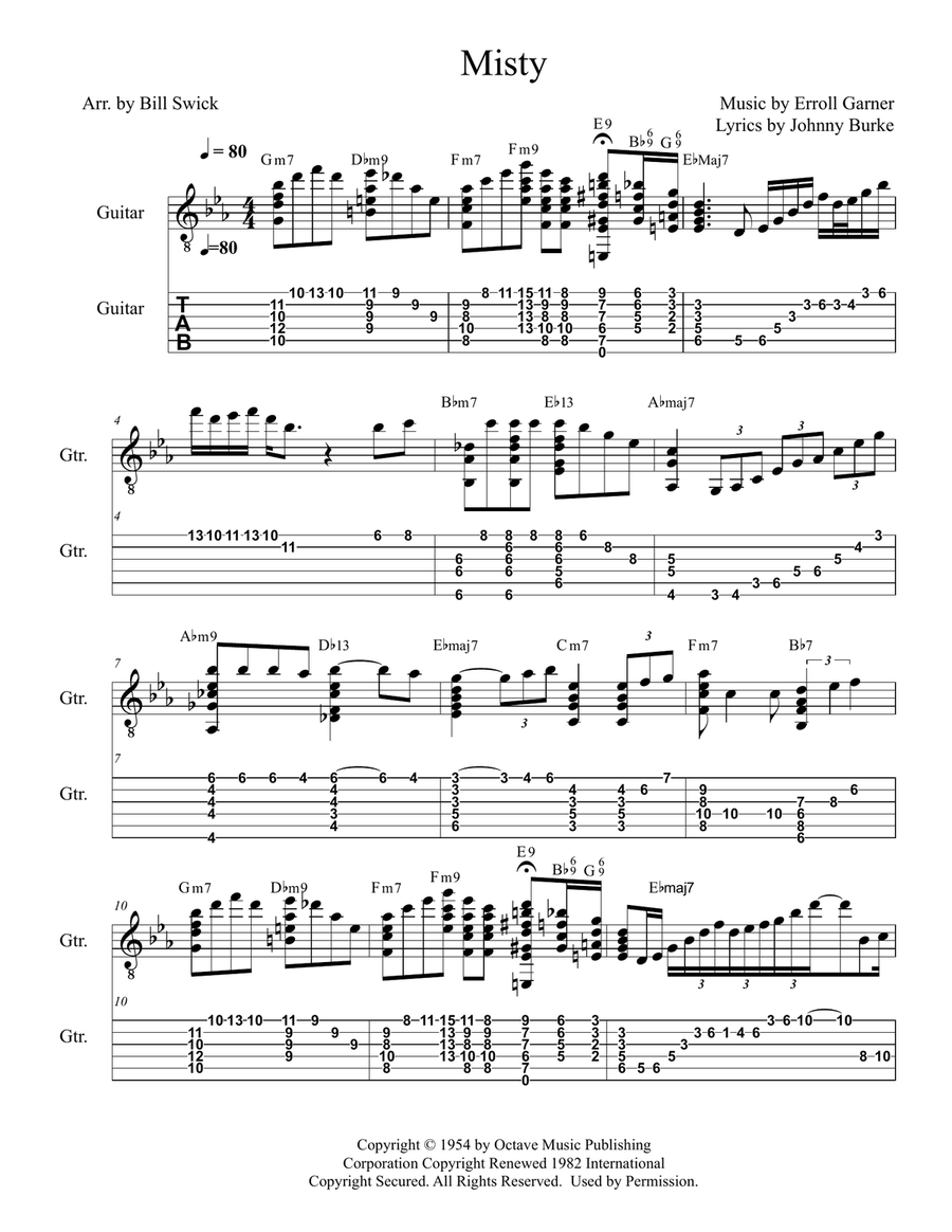 Misty Guitar Solo scores gallery preview page 2