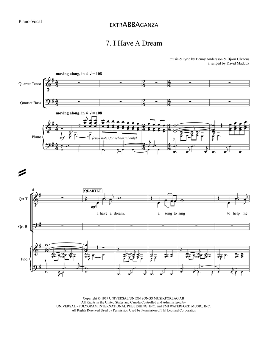 I Have A Dream I Have A Dream TTBB scores gallery preview page 1