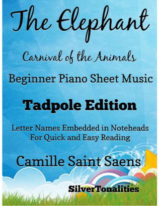 Book cover for The Elephant Carnival of the Animals Beginner Piano Sheet Music 2nd Edition