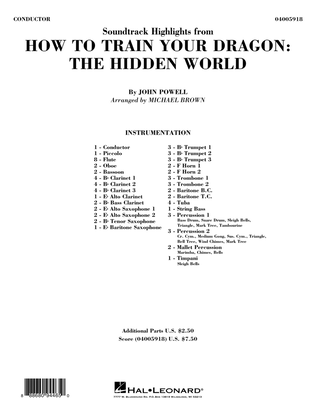 Book cover for How To Train Your Dragon: The Hidden World (arr. Michael Brown) - Conductor Score (Full Score)
