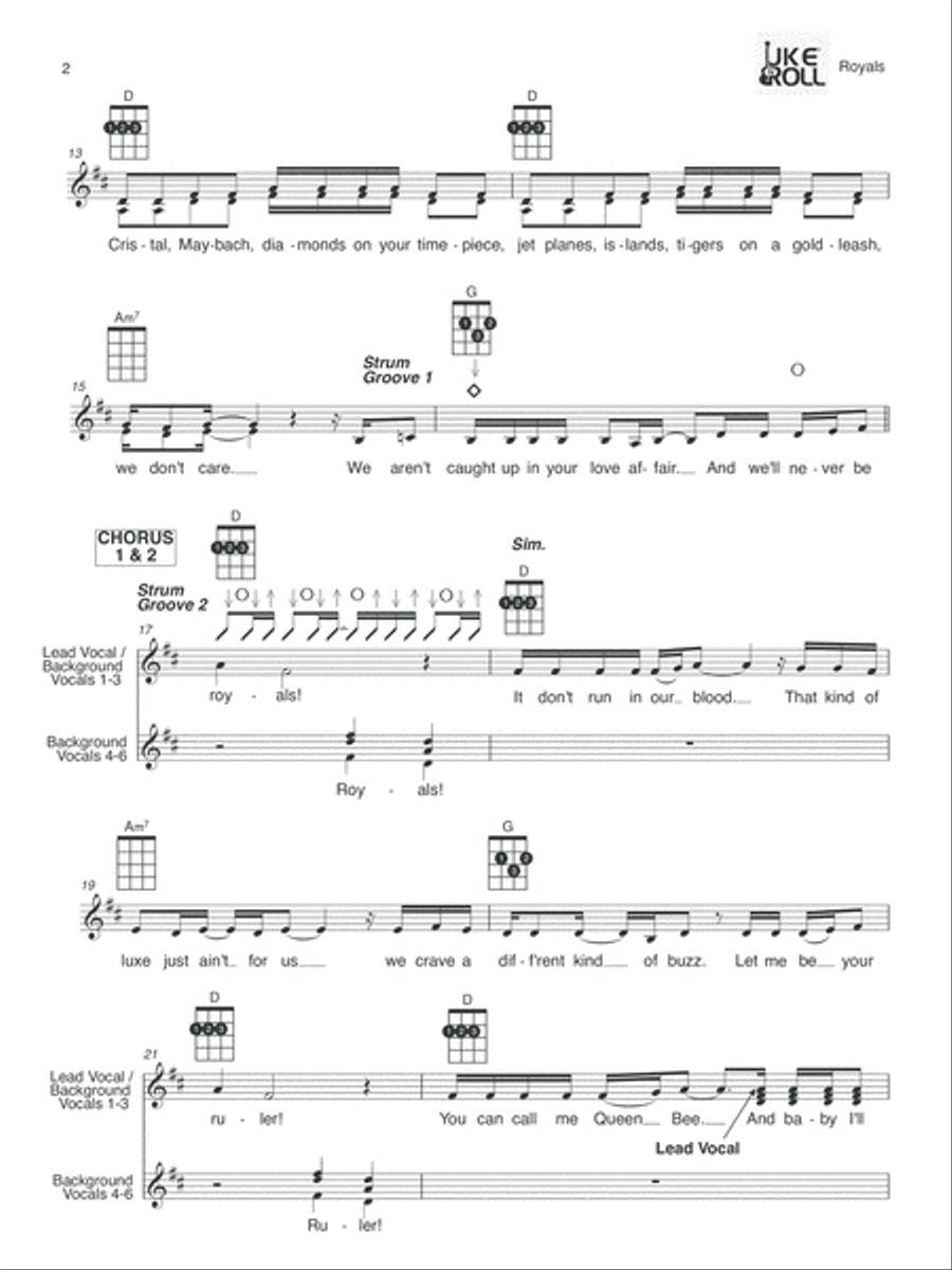 Royals Royals Ukulele scores gallery preview page 2