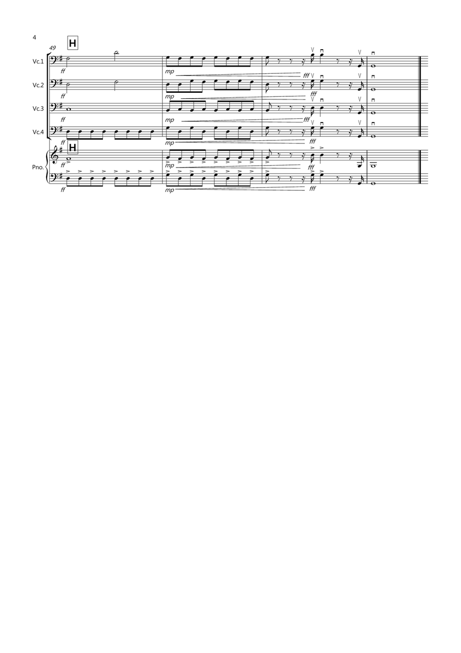 William Tell Overture for Cello Quartet Cello Solo scores gallery preview page 4