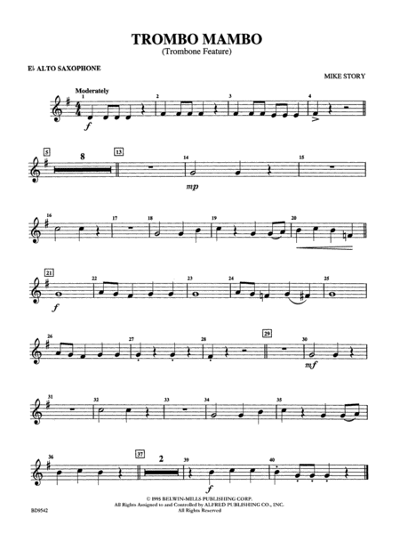 Trombo Mambo (Trombone Feature): E-flat Alto Saxophone
