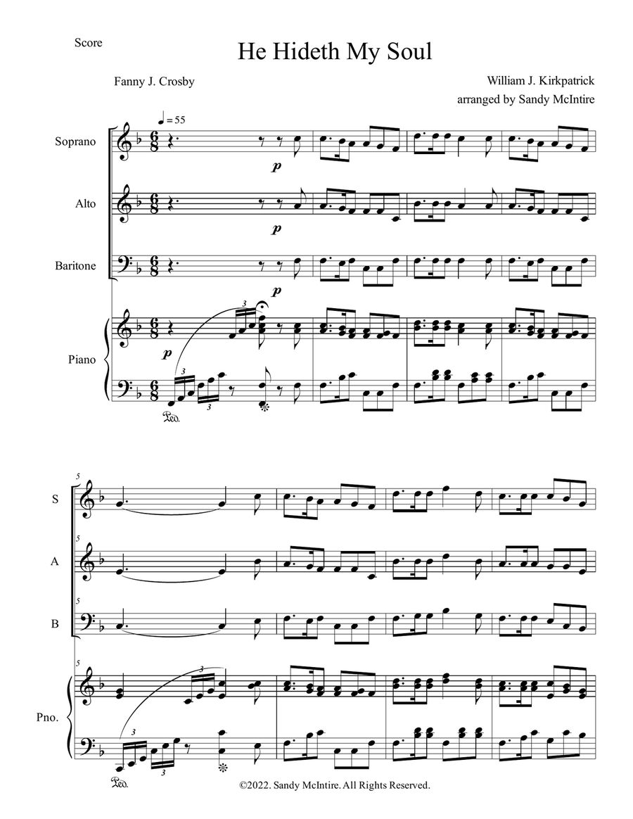 He Hideth My Soul 3-Part scores gallery preview page 1