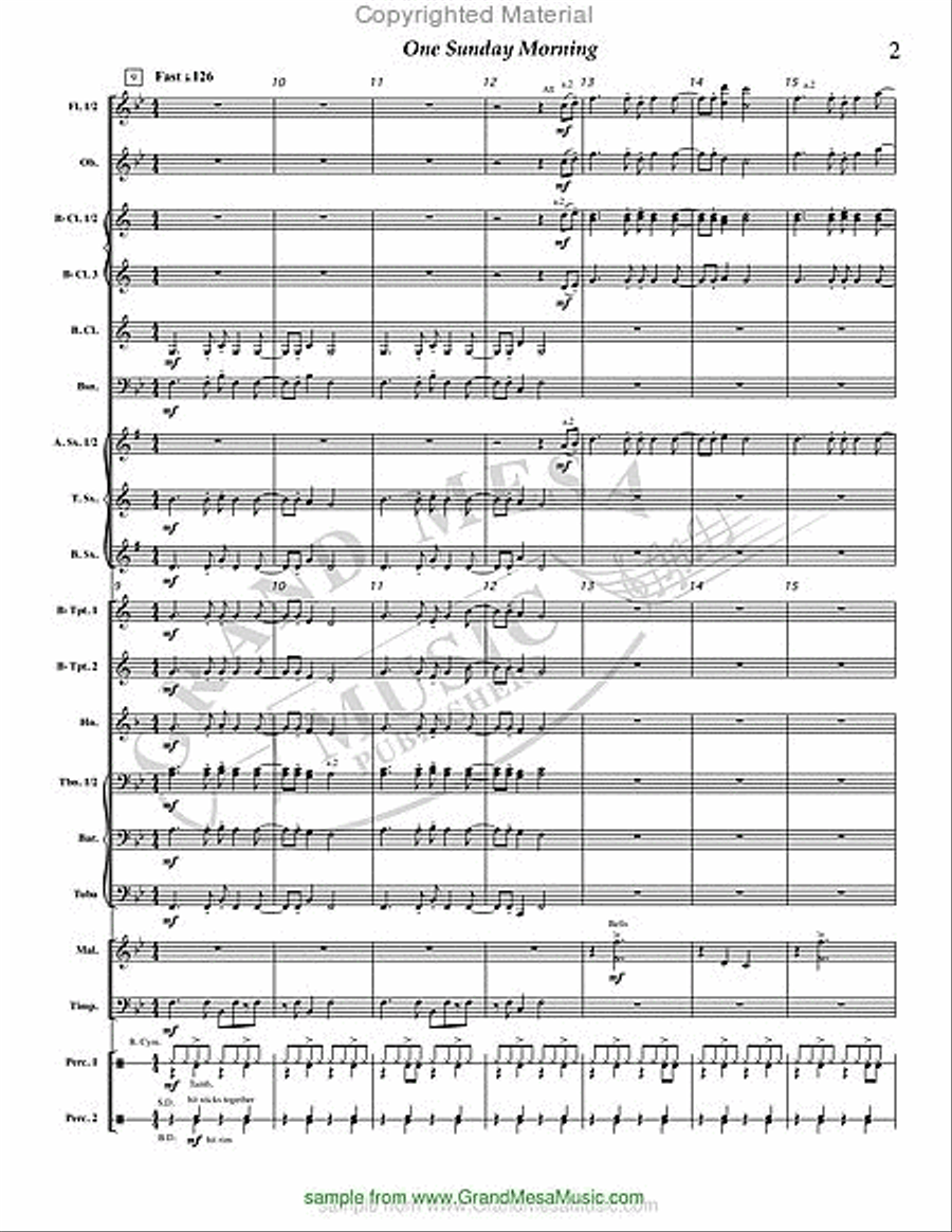 One Sunday Morning Concert Band scores gallery preview page 3
