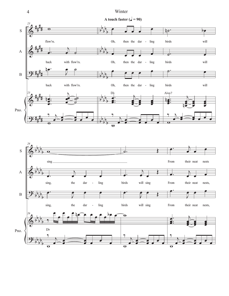 Winter (Vocal Trio - (SAB) 3-Part scores gallery preview page 4