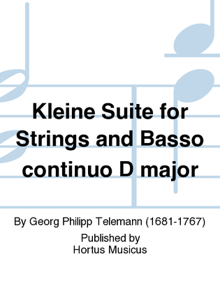 Book cover for Kleine Suite for Strings and Basso continuo D major