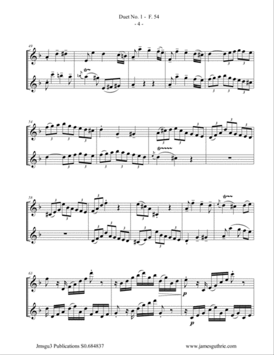 WF Bach: Duet No. 1 for Tenor Sax Duo Woodwind Duet scores gallery preview page 4