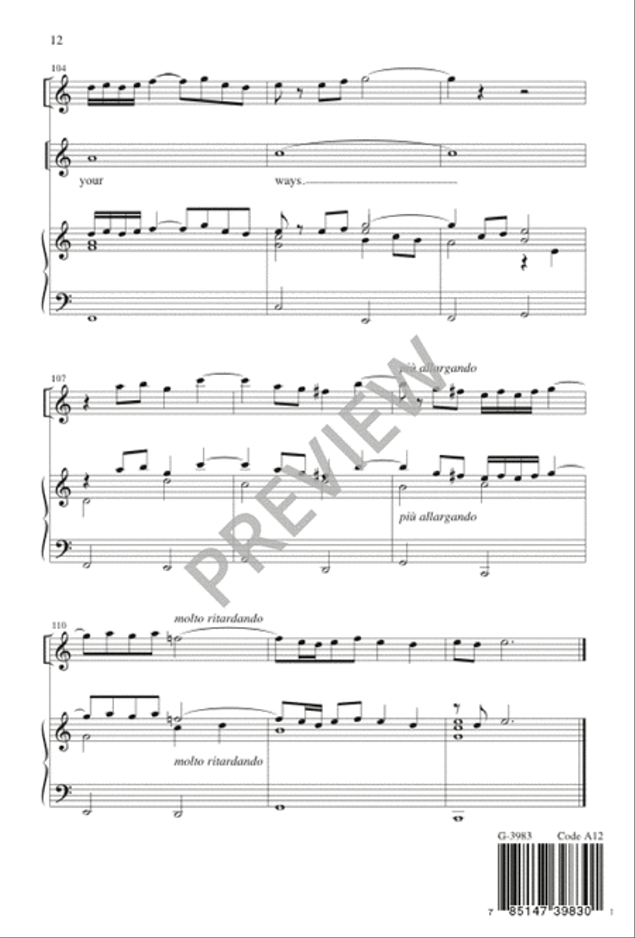 He Shall Give His Angels Charge Over You Unison Choir scores gallery preview page 12